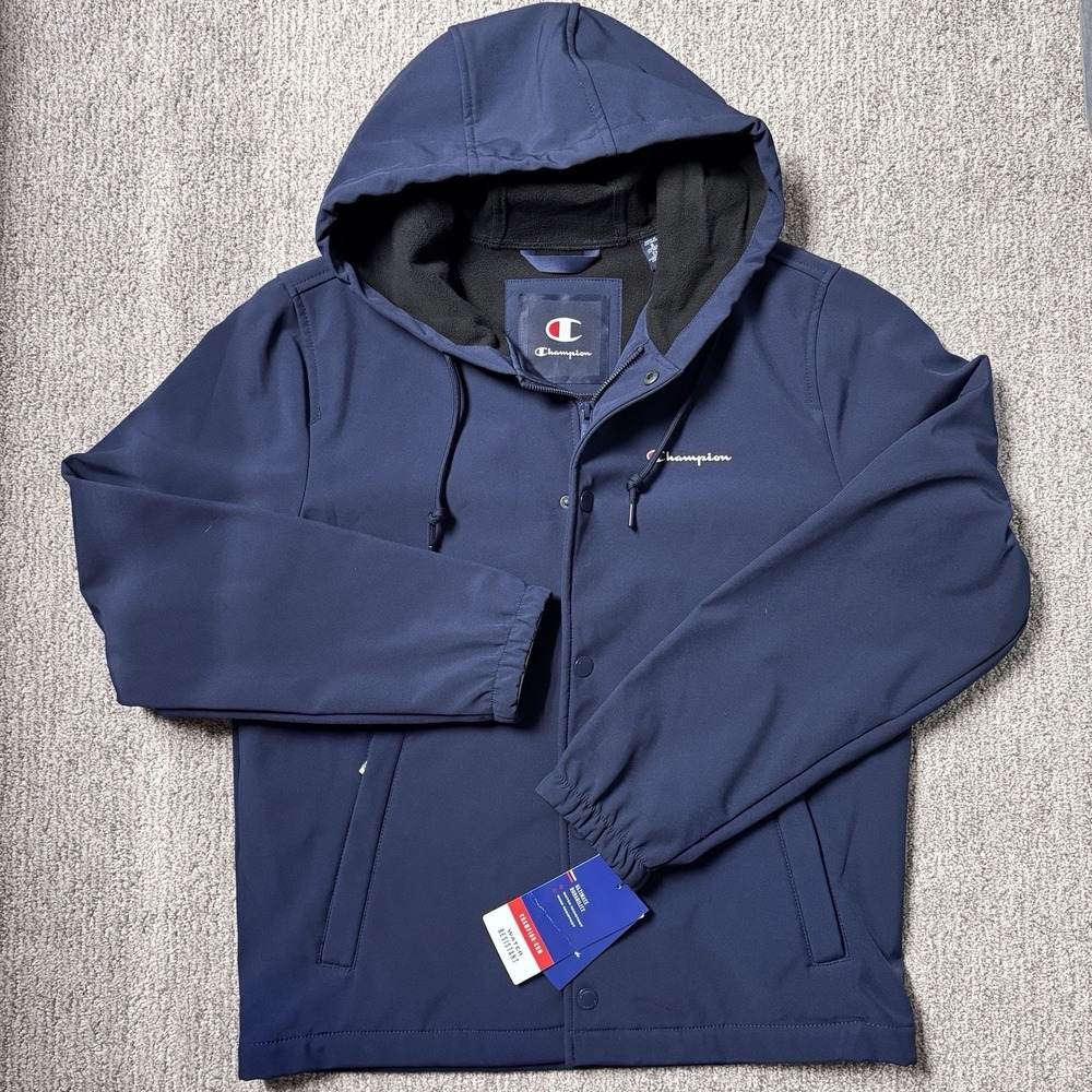 NWT Champion Hooded Jacket Performance Water Wind Resistant Mens Small $178 MSRP